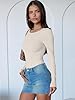 ANRABESS Women Long Sleeve Crew Neck Bodysuits Top... #4