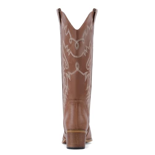 Image of IXU Cowboy Boots Women Pointy Toe Women's Mid Calf Western Cowgirl Boots | Casual Boots