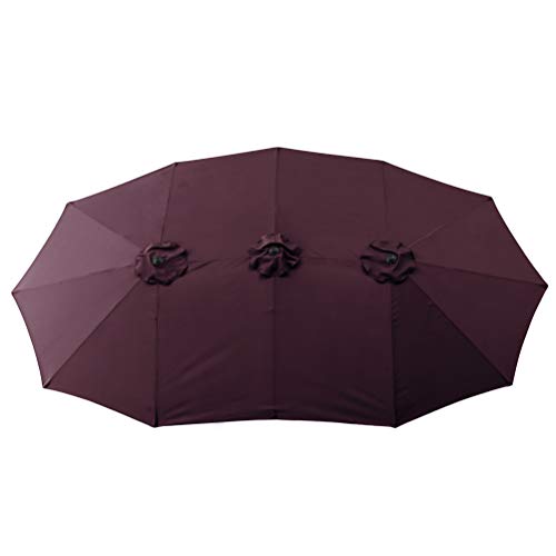 Amazonbasics Oversize Outdoor Market Patio Umbrella With Base 15 X 6 9 Feet Burgundy Red Buy Online In Japan At Desertcart