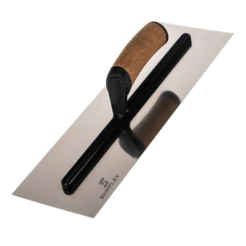 Trowel, Plastering Trowel, Cement Trowel – Skimflex Stainless Steel Finishing Trowel with Cork Handle for Plaster, Render, Screed & Skimming (Available in 11, 14, 16 Inch) Skimtex 008 16