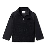 Columbia Boys' Toddler Glacial III Fleece Printed Half Zip, Black Crackle/Black, 3T