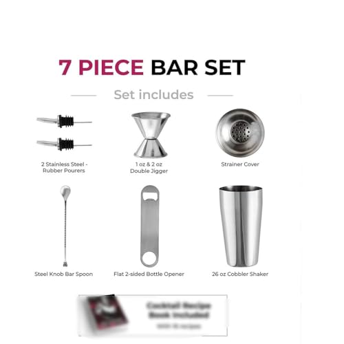 Set de coctelera metálica inoxidable 7 piezas miniatura 4