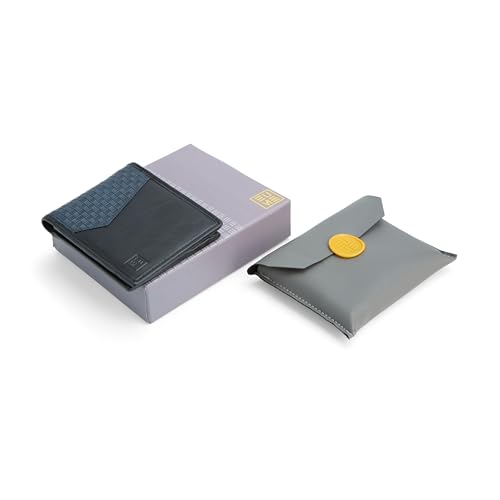 Image of EUME Nova Wallet for Men, Charcoal Blue | Slim Bifold Premium Vegan Leather | 6 Card Slots, 2 Compartments, 2 Slip Pockets | Stylish & Durable Men Wallet | Perfect for Everyday Use
