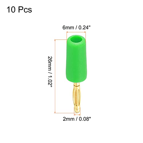 PATIKIL 10 Pack Banana Plugs Connector Speaker Banana Plug Connectors Solder Type 2mm Gold-Plated Copper Green for Speaker Wires Sound Systems - Image 2