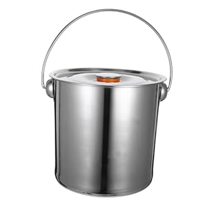 KONTONTY Edelstahl Brennholz-Eimer mit Deckel