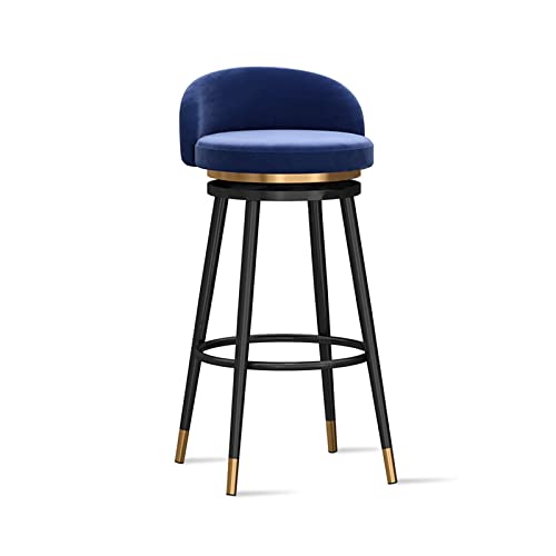 Taburetes de bar modernos de terciopelo, sillas giratorias de 360° con respaldo tapizado de altura de mostrador para isla de cocina y restaurante, una sola pieza