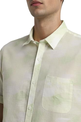 Image of Peter England Men Cotton Slim Fit Casual Summer Half Sleeve Shirt