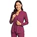 M&M SCRUBS Women's Ultra Soft Front Zip Warm-Up Scrub Jacket (Burgundy, Large)