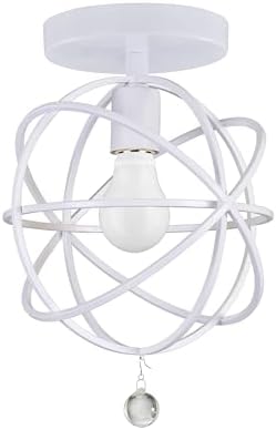 Crystorama Solaris 1 Light Wet White Semi Flush Mount