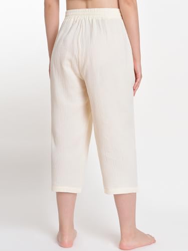 Weintee Women's Cotton Gauze Capris with Pockets for Summer2