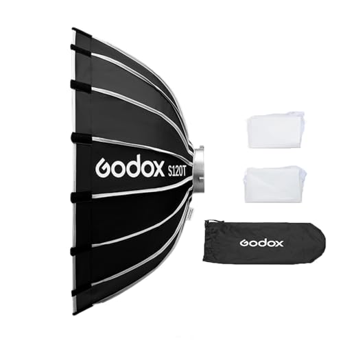 Godox S120T Softbox per ombrello a sgancio rapido da 120 cm/47,2 pollici Softbox pieghevole professionale con supporto Bowen standard e diffusori per studio fotografico Ritratto Streaming live