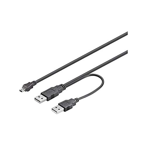 Goobay 0.6 m 2 x USB A/Mini USB B   Cable USB (0,6 m, Mini USB B, 2 x USB, 2.0, Macho/Macho, Negro)