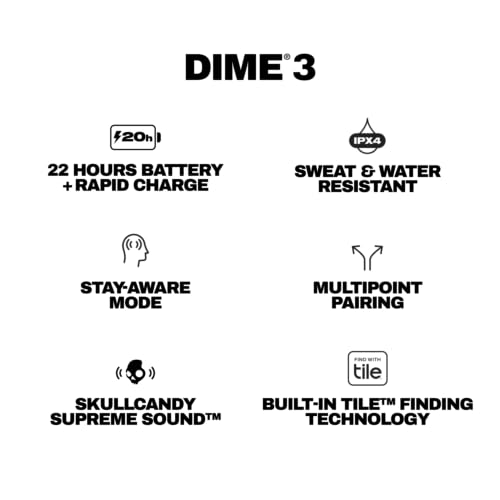 Skullcandy Dime 3 Wireless In-Ear Bluetooth Earbuds - True Black - image 7