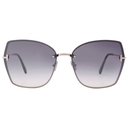 Tom Ford Nickie Smoke Mirror Butterfly Ladies Sunglasses FT1107 16C 62, Shiny Palladium