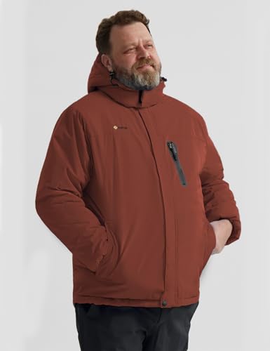 Image of GEMYSE Men's Ski Snow Jacket Warm Winter Waterproof Coat Snowboard Rain Jacket Hooded Windproof Windbreaker