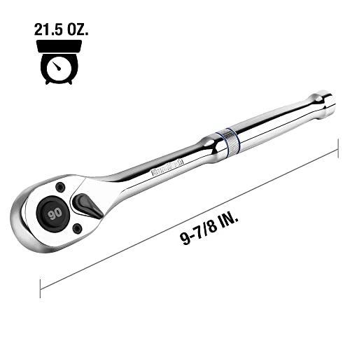 Image of DURATECH 1 /2-Inch Drive Ratchet, 90-Tooth Quick-release Ratchet Wrench, Reversible, Cr-V Made, Full Polished, Stocking Stuffers for Men Women Gifts for Men Gifts for Women