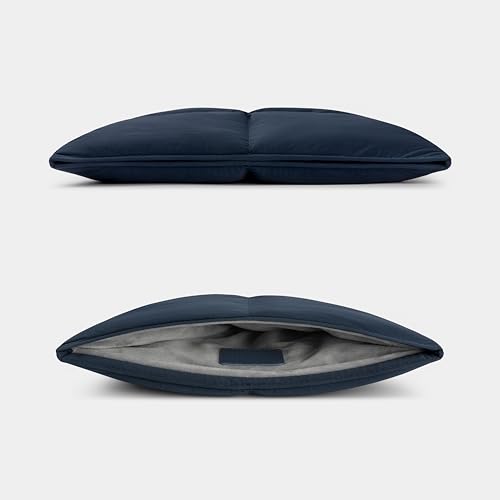 Image of Comfyable Puffy Laptop Sleeve 13 Inch 14 Inch, Quilted Puffer Laptop Carrying Pillow Case Compatible for MacBook Air M4 2025 A3240 M3 2024 M2 M1, MacBook Pro M4 Pro /Max, 13 in 14 in Cover, Dark Blue