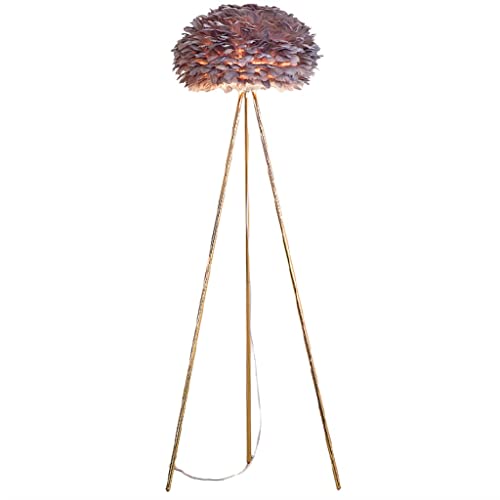Lámpara de pie de plumas moderna: iluminación suave y decoración nórdica con trípode