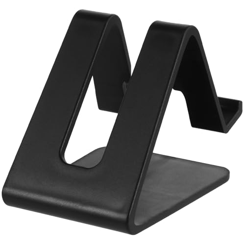 Healvian Soporte para Teléfono de Escritorio Triangular de Plástico Negro, Soporte para Móvil Portátil Ligero, Adecuado para Oficina, Hogar y Viajes