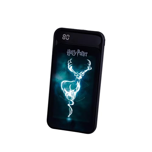 Harry Potter Power Bank da 10.000 mAh Light-Up Ricarica fino a 2 telefoni contemporaneamente Display LCD Indicatore di Alimentazione 4 Ricarica completa del dispositivo in movimento 2 uscite USB-A