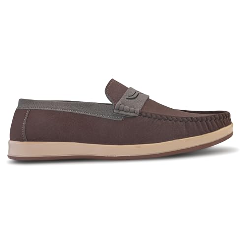 Image of Centrino Suede Loafers for Men | Shoes for Man Stylish | Casual Lightweight Slip-On | Cushioned Insole | Comfortable Moccasin Hand-Stitched Design | Mens Loafer Shoes Slip On for Man (9568)
