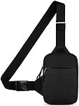 Simptech Mini Crossbody Sling Bag Chest Bag Dual Pocket Water Resistant Fanny Pack Running Phone Holder for Men Women Workout Travelling (New Black)
