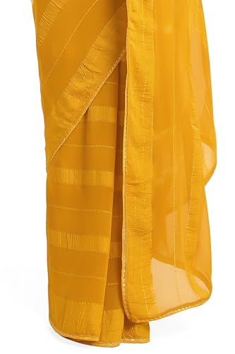 Image of MIRCHI FASHION Women Saree Shibori Print Chiffon | Elegant Festive and Functional Sari for All-Day Comfort with Matching Blouse