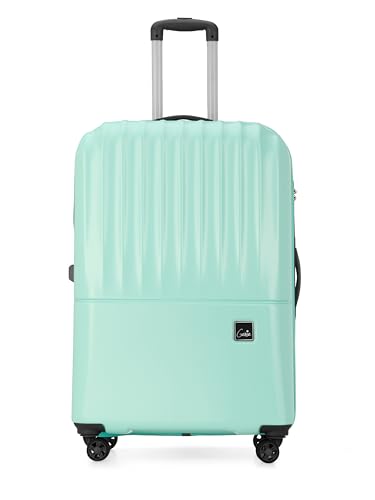 Image of Genie Palm Plus 76cm Trolley Bag, Hard Side 8 Wheel Carry on Luggage - Fresh Mint, Travel Bag for Women