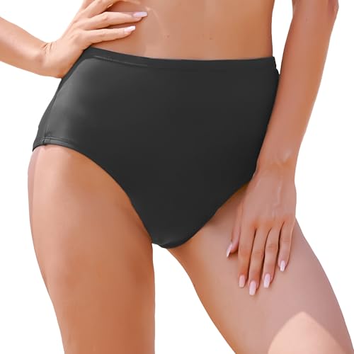 feitycom Period Swimwear-Menstrual Swimsuit Bikini Bottoms-High Waisted Leakproof Swim Bottoms for Teens Girls and Women.