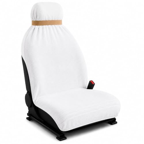 Image of Cotton Office Chair Towel & CAR Seats Towel 500 GSM Soft Towel with Tie Knot (60X30 CM) (1, White)