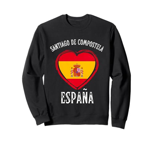 España Flag Heart Santiago De Compostela City Sudadera