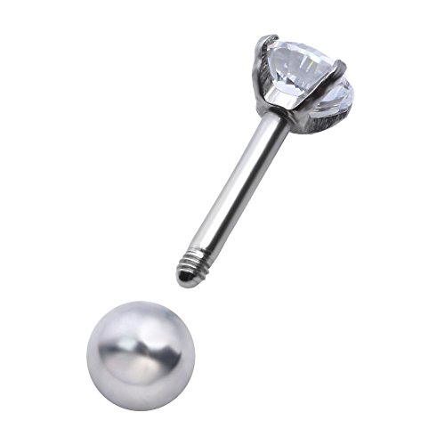 Mini Cubic Zirconia 16G Earring Studs Round Rhinestone Diamond Stainless Steel Post Back Ball Screw Men Women Boy Girl Nose Helix Cartilage Ear Lobe Small Cute Piercing Jewelry3