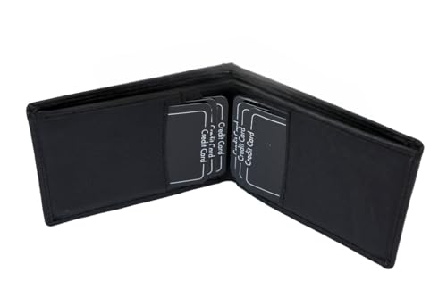 LEAS Tarjetero para Tarjetas de crédito, Piel auténtica, Negro Card-Collection''