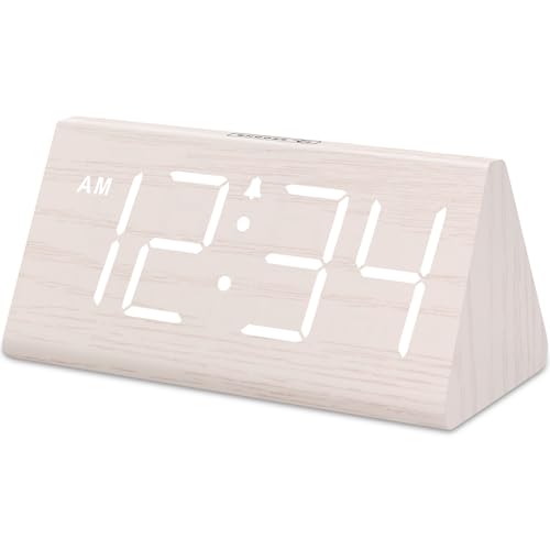 DreamSky Wooden Digital Alarm Clock for Bedroom - Living Room