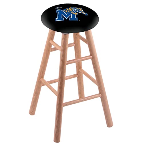 Holland Bar Stool Co. Oak Bar Stool in Natural Finish with Memphis Seat by The