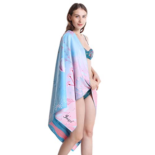 Jmqys Beach Towels Xxl Microfiber Travel Towels Double-Sided Printing Camping Towels Super Absorbent Towel Fast Dry Sand Free Ultra Soft Sport Towel With Bag Perfect For Camping Gym Spa Yoga(63"X31") #TOP7