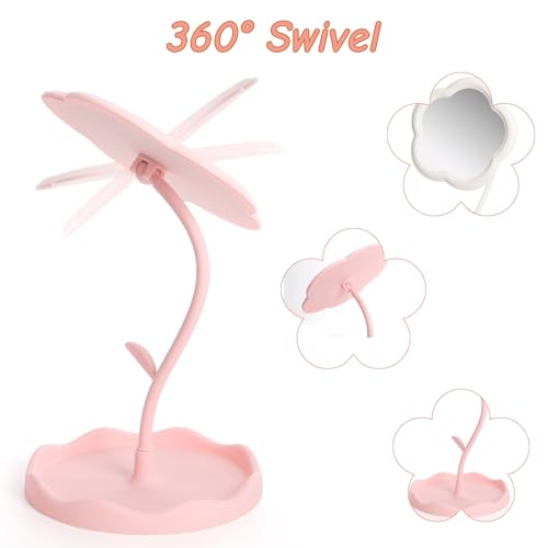 Set de 6 espejos florales ajustables para maquillaje miniatura 3