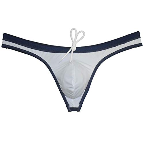 Men's Swim Briefs Sexy Bikini Swimsuit Thong Drawstring Swimwear Solid Shiny Swimming4