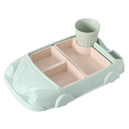 yingyue Children Feeding Tableware Set,Cartoon Car Shape Feeding Plate Food Tray Bowl