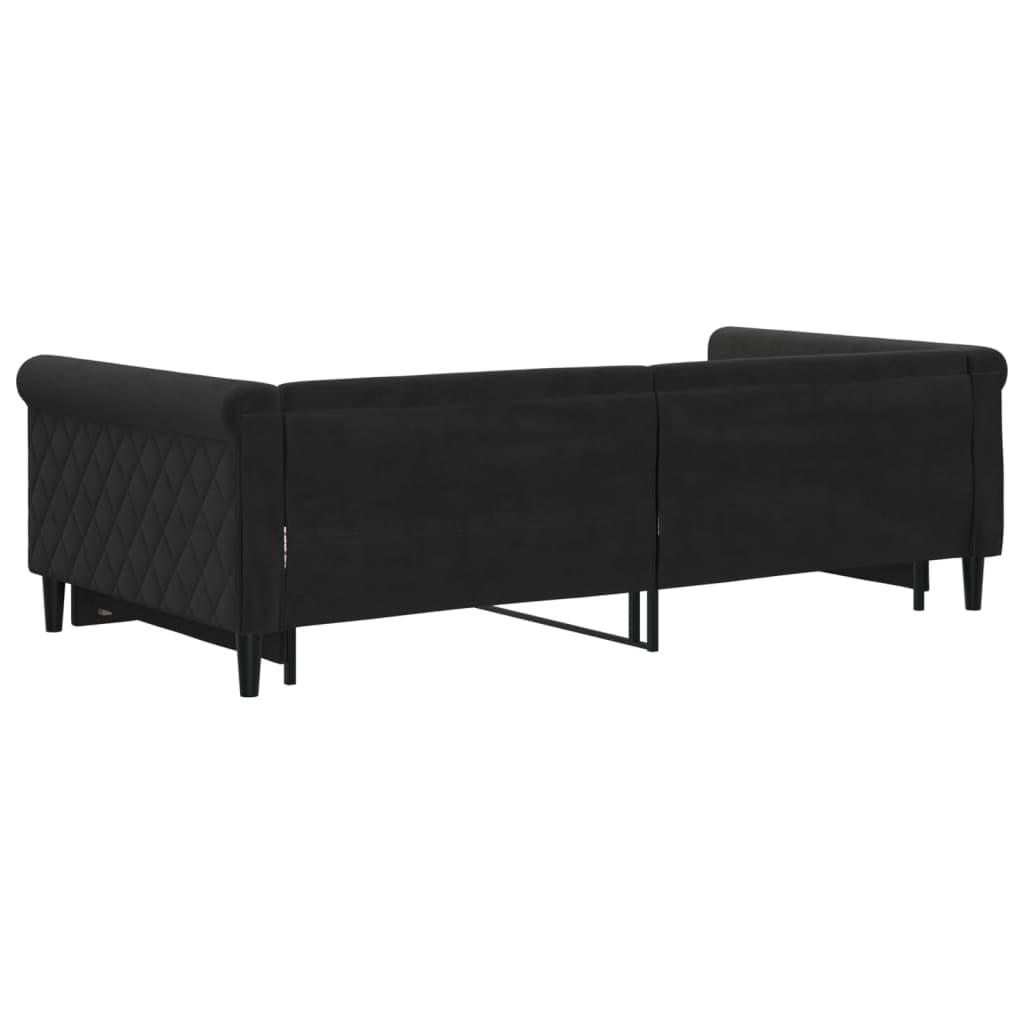 vidaXL Lit de Jour avec gigogne sans Matelas Noir 100x200 cm
