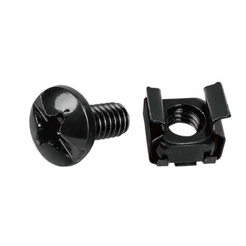 Tecmojo M6 Rack Mount Screws - M6 Cage Nuts and Screws 1/2inch, Made to Use with Network Racks, Enclosures and Cabinets (50 Pack)