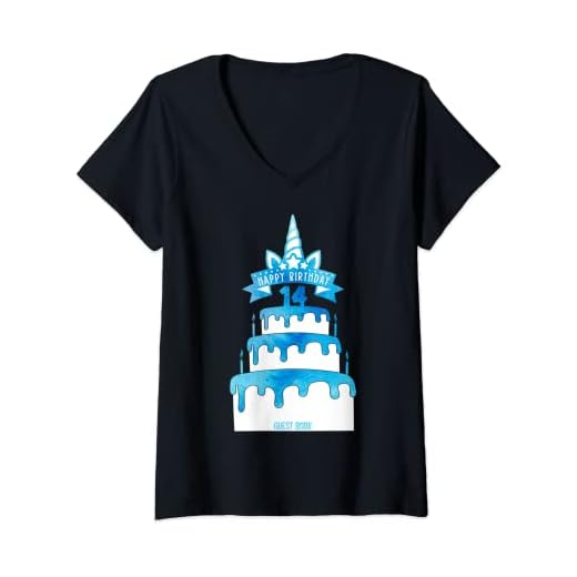 Mujer 14 AÑOS DE INVITADOS UNORNO LIBRO DE INVITADOS 14º DÍA DE NACIMIENTO Camiseta Cuello V