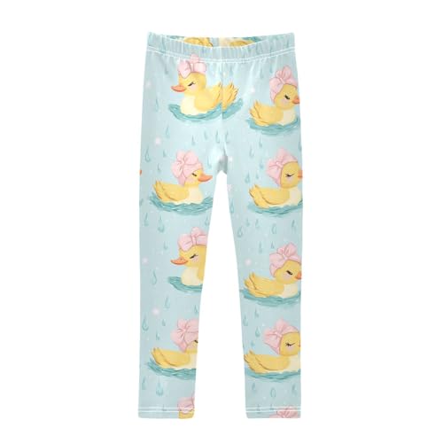 Ducks Pink Headbands Girls' Leggings Toddler Doodles Bows Raindrops Kids Yoga Pants Dance Active Tights 4T