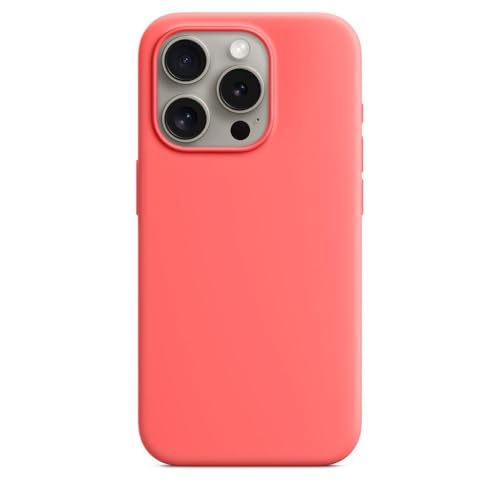 Protection silicone liquide pour iPhone 15 Pro Max étui magnétique antichoc goyave
