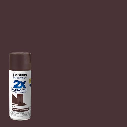 Image of Rust-Oleum Painter's Touch 2X Ultra Cover Spray Paint, Satin Espresso | Indoor and Outdoor Surfaces (Metal, Wood, Plastic), Fast Dry, Durable, Sprays from Any Angle, Comfort Tip, Oil Based