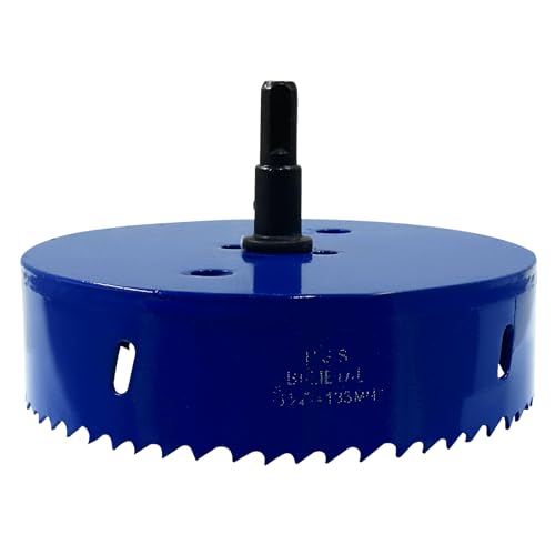 Image of Luomorgo 133mm /5 1 /4 inch Hole Saw, 1 1 /4 inch Cutting Depth | HSS Bi-Metal, For Wood Cornhole Boards, For Plastic Drywall, For Metal Sheet