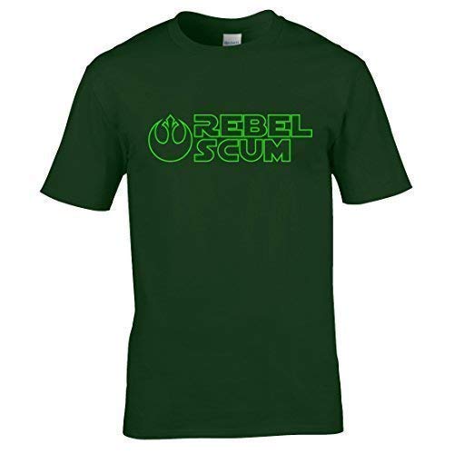 Naughtees Unisex Forest Green Clothing Rebel Scum Xl Standard Fit T-Shirt