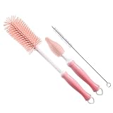 TOGEVAL 多機能転シリコン哺乳瓶ブラシ 食品グレード柔軟ブラシ先端 用ミルクボトル洗浄 清潔保持 快適グリップ