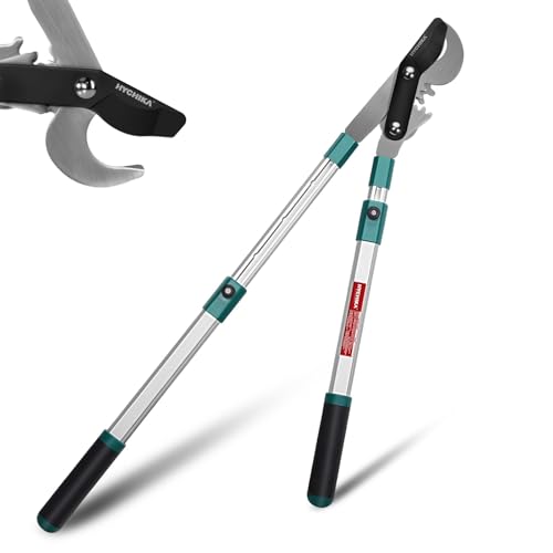 HYCHIKA Tijeras de Podar Telescopicas 99CM, Telescopic Pruning Shears, Tijera de Ahorro de Trabajo con Cuchillas Afiladas, Diámetro de Corte: Ø50 mm max., para Ramas Frescas y Marchitas