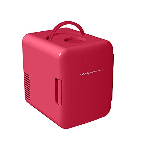 Frigidaire Mini Portable Compact Personal Fridge Cools & Heats, 4 Liter Capacity Chills Six 12 oz Cans, 100% Freon-Free & Eco Friendly, Includes Plugs for Home Outlet & 12V Car Charger - Red